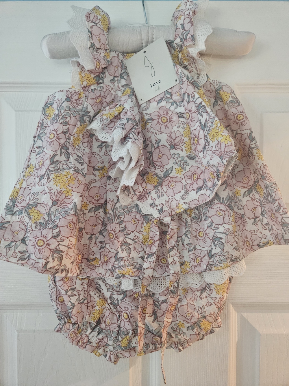 Joie Pink Floral Ruffle Baby Romper
